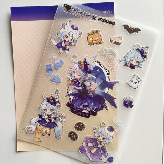 [In stock] Genshin Impact Furina Pumpkin Party Sticker Set