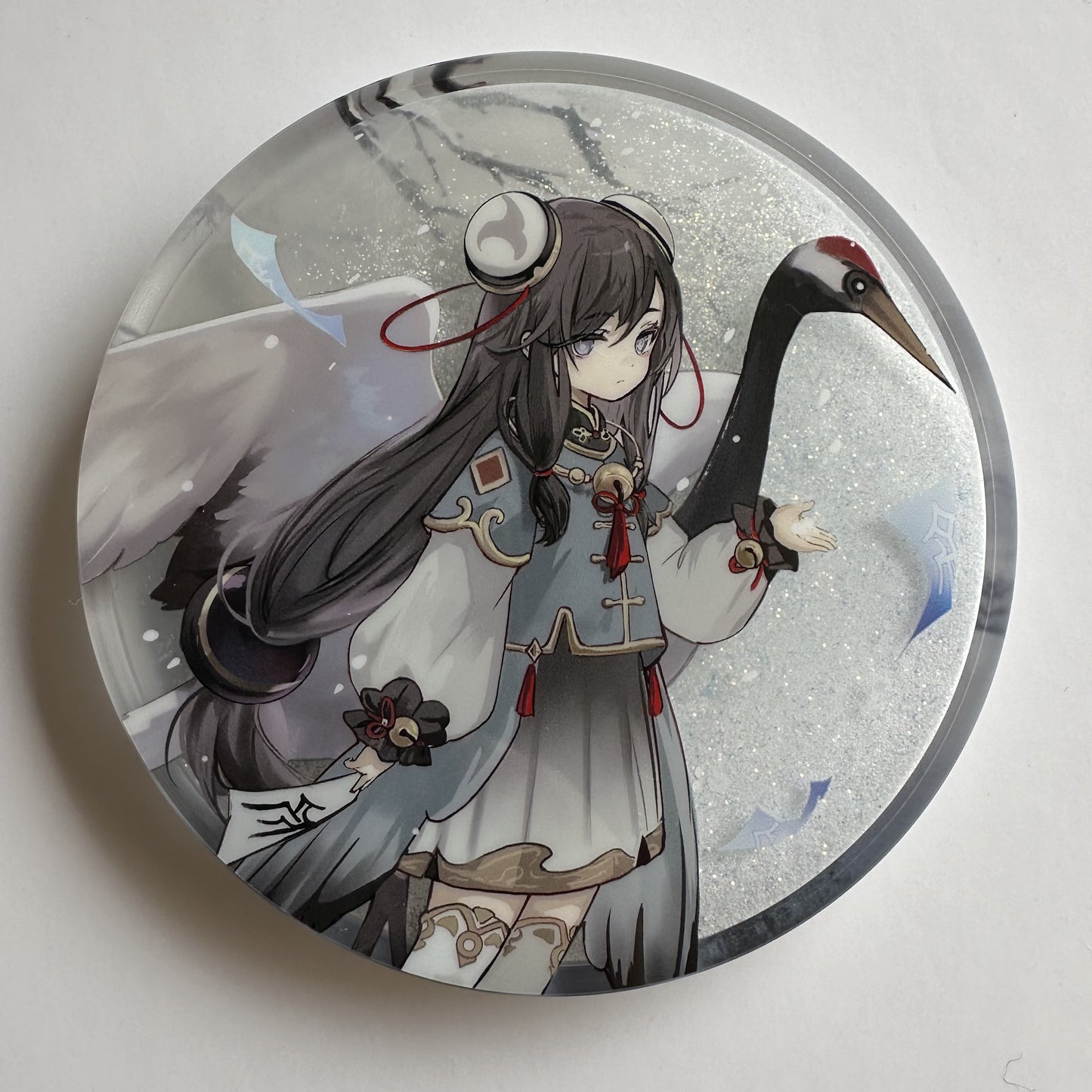 [In stock]  Genshin Impact Themed Liquid Sand Acrylic Ornament (Shenhe · Winter Snow Edition)