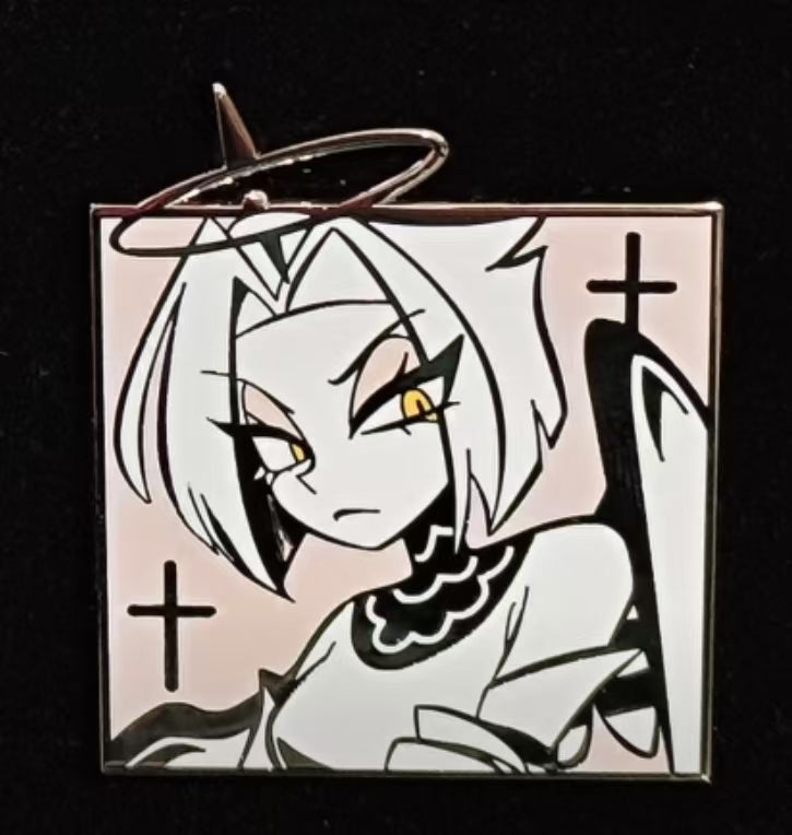[In Stock] Monochrome square Metal Pins & Keychains