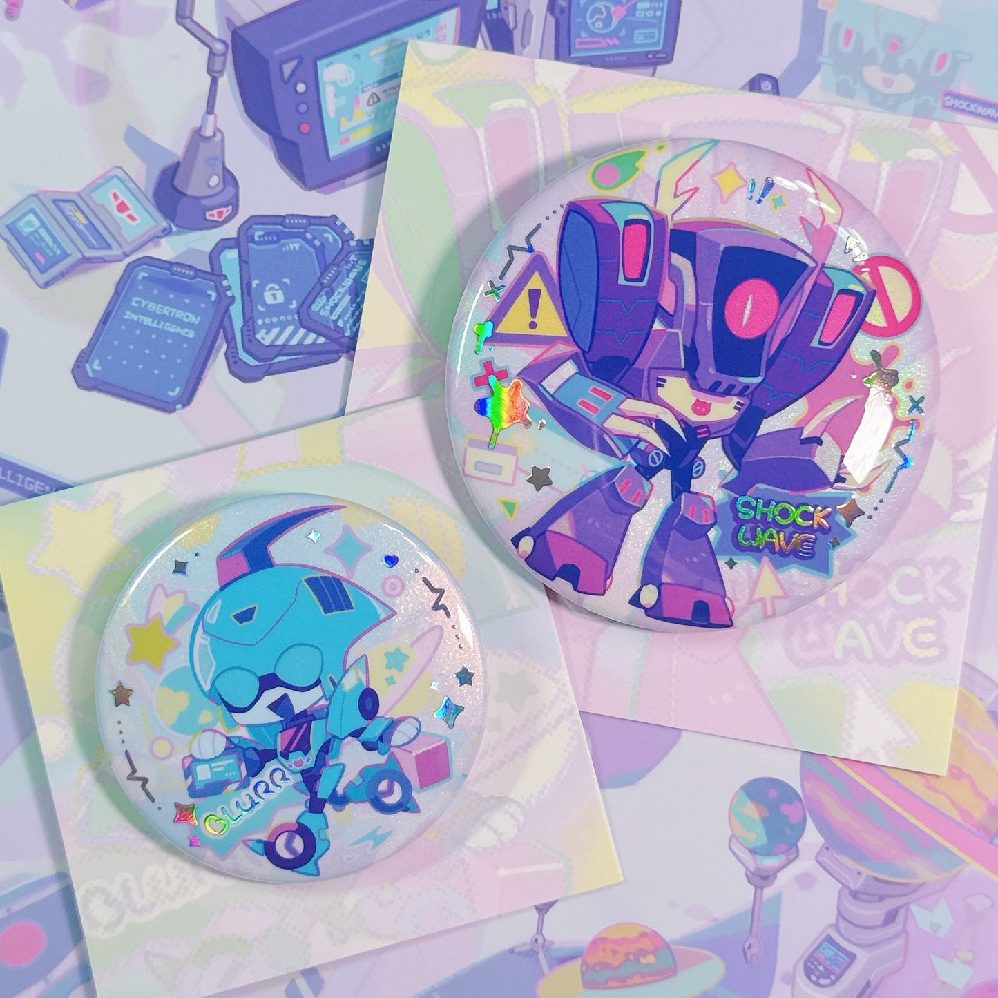 Blurr and Shockwave Foil-Stamped Badge