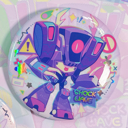 Blurr and Shockwave Foil-Stamped Badge