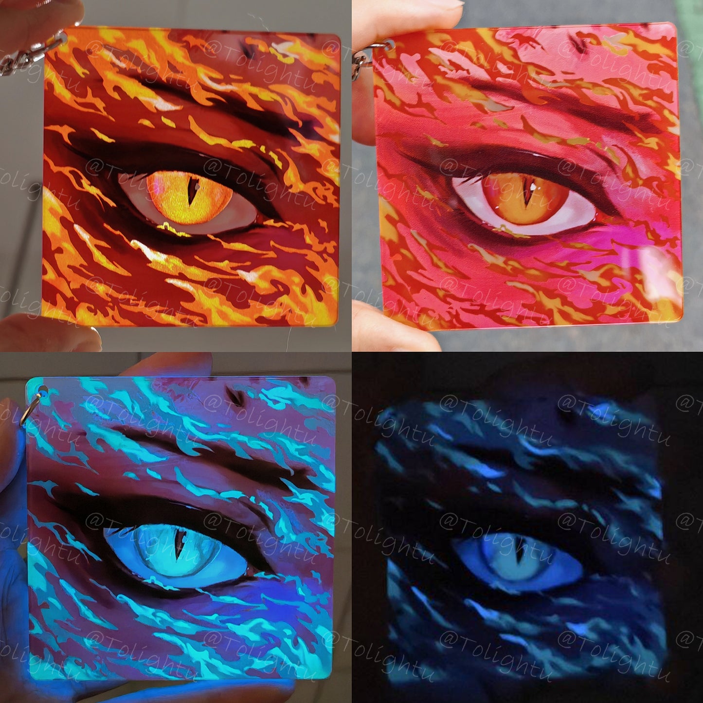 BG3 Karlach Noctilucous Blue Key Chain