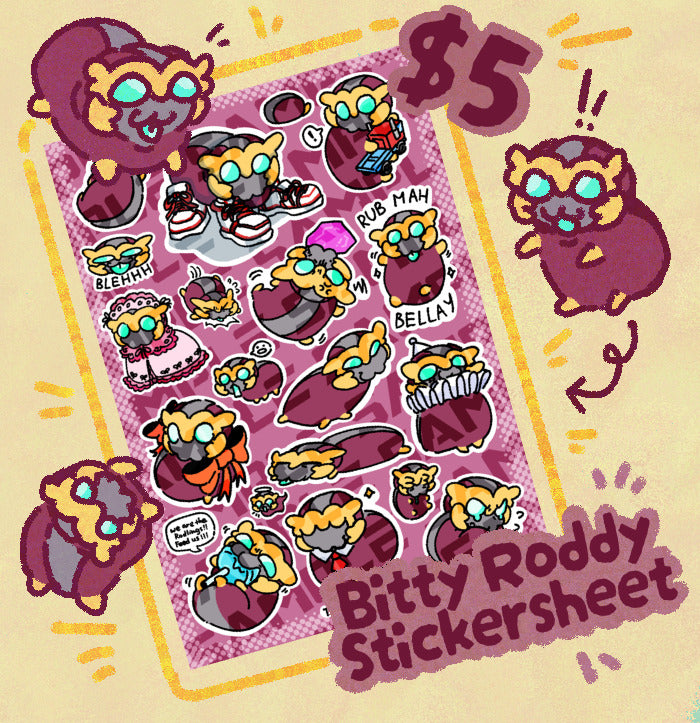 [Pre-order] Bitty Roddy Sticker sheet