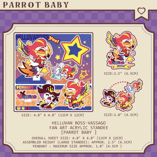 Helluva Boss vassago-Fan Art Acrylic Standee-Parrot Baby