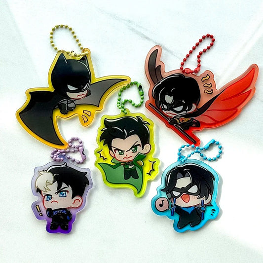 [Pre-order] Batfam Night Patrol Series Stained Glass Keychains & Stickers