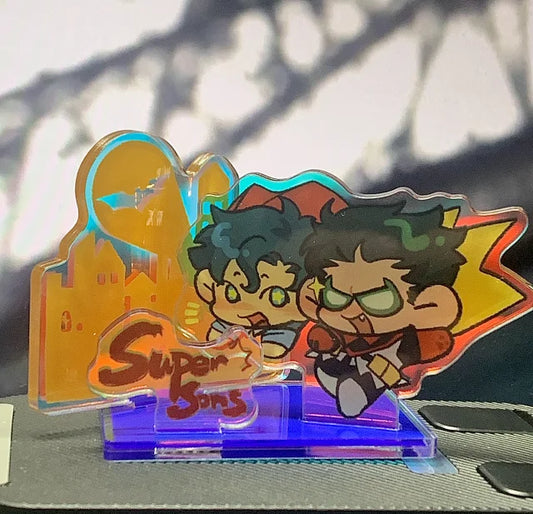 [Pre-order] Super Sons Damian & Jonathan Holographic Acrylic Standee