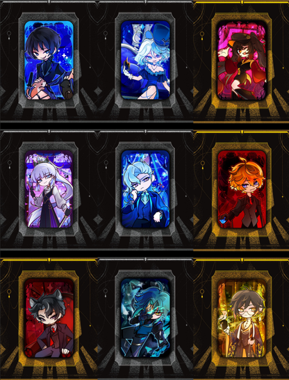 [Instock]Genshin Mafia Laminated Double Glitter Rectangle Pin